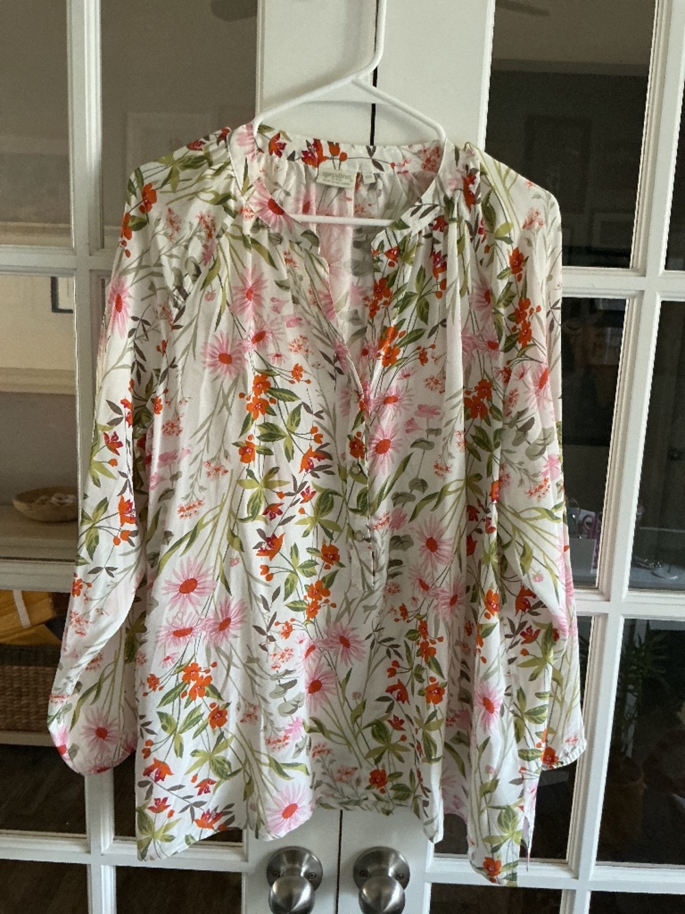 Spartina 449 100% Silk Flora Cora Blouse - XXL